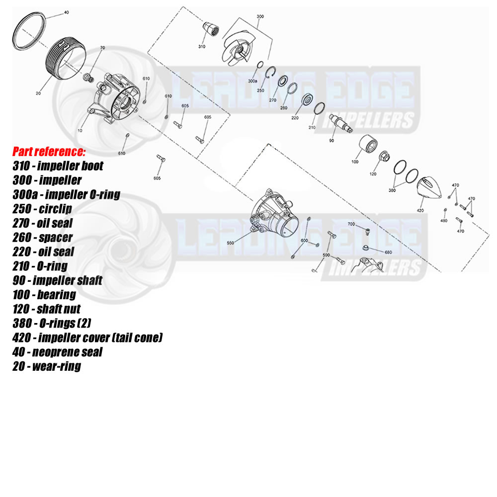 WSM Sea-Doo Spark bearing & seal kit 003-646  PWC - Jet Boat Impellers -  Pump Parts - Repair